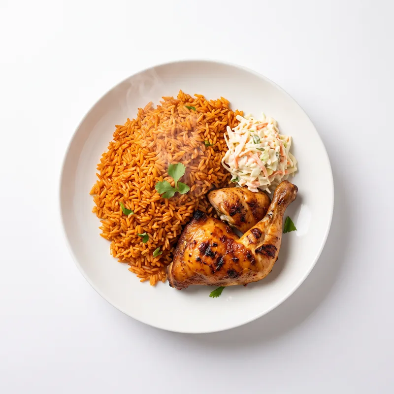 Plate of jollof rice